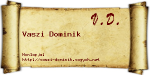 Vaszi Dominik névjegykártya